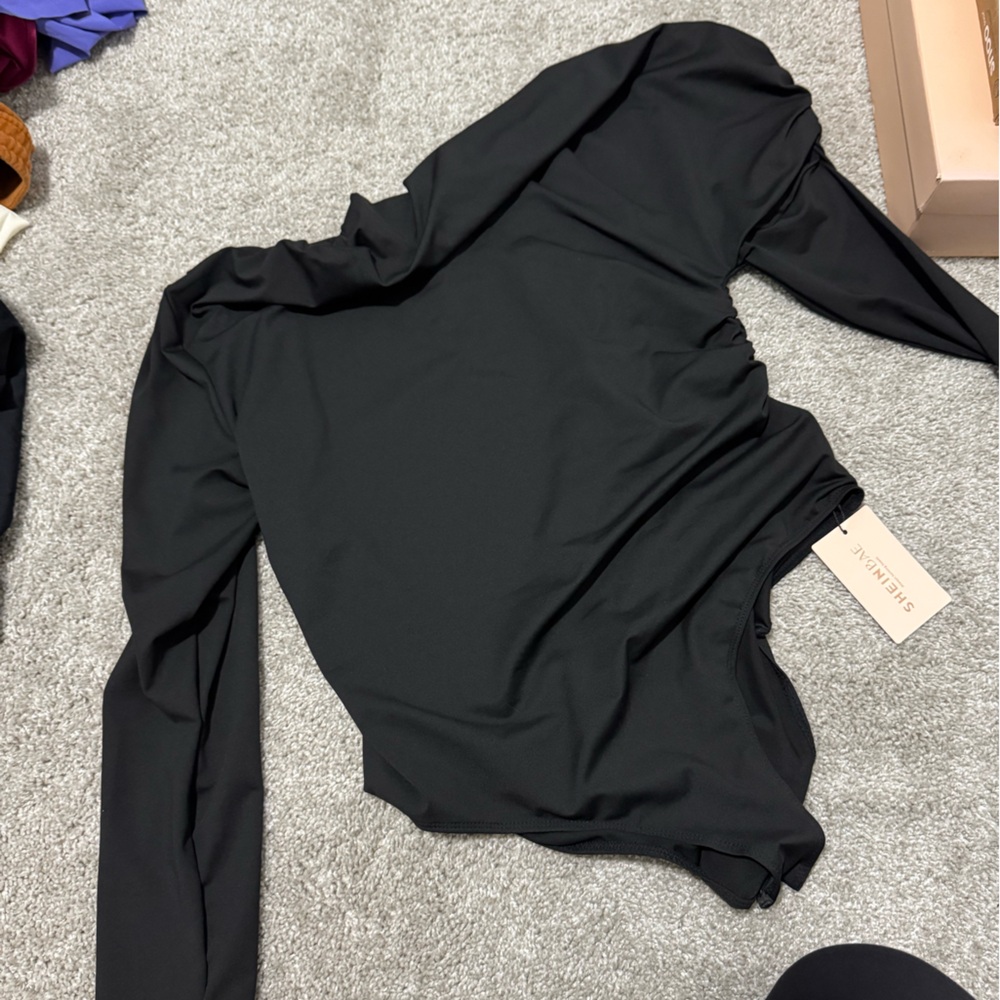 SHEIN Elegant Black Blouse